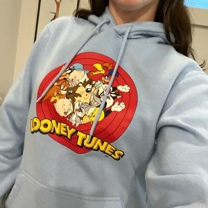 Baby Blue Looney Tunes Hoodie from H&M - size XS